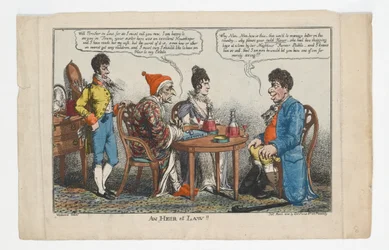 Un héritier en droit !!, gravure réalisée par Charles Williams, 1808