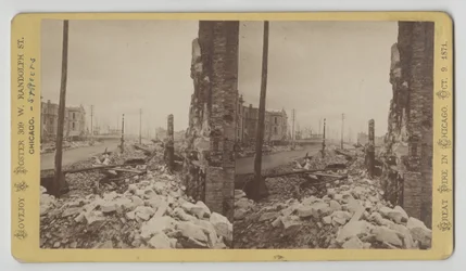 Stéréographe de Washington Street depuis le coin de LaSalle Street regardant vers l