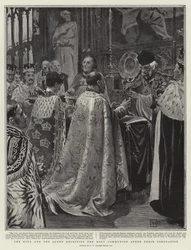 Le Roi et la Reine recevant la Sainte Communion après leur Couronnement