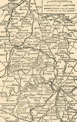 Carte pour illustrer la bataille de la Somme, 1919