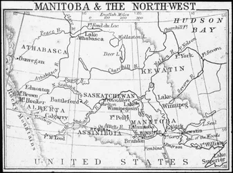 Carte du Manitoba et du Nord-Ouest, Canada, vers 1893