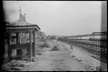 Esplanade de Shanklin, avec les échafaudages de l