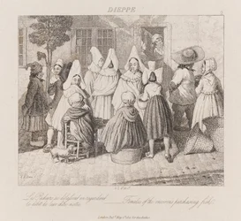 Femmes achetant du poisson, Dieppe, c.1821