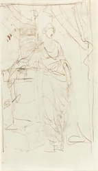 Une dame élégante en robe classique [recto]