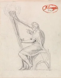 David joue de la harpe