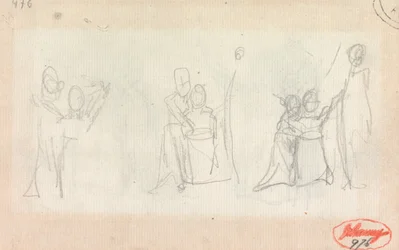 Groupe familial : Trois croquis