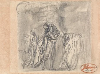 Groupe de personnages en fuite