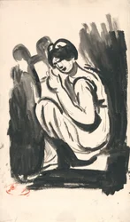 Une jeune fille jouant de la lyre