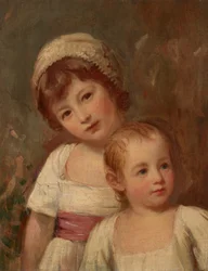 Portrait de deux enfants, en demi-teinte