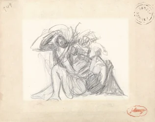 Femme allongée et autres figures