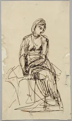 Figure féminine assise