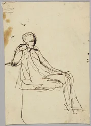 Figure masculine assise, étude de portrait