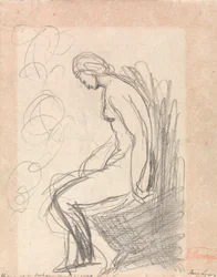 Femme nue assise
