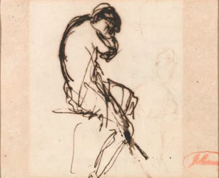 Femme assise, légèrement drapée