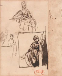 Femme assise : Trois poses