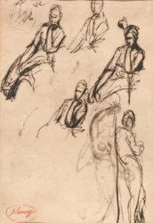 Personnages assis et debout