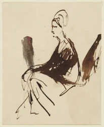 Figure féminine assise