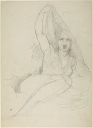 Femme assise se dévoilant
