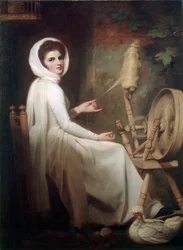 La fileuse Lady Emma Hamilton au rouet