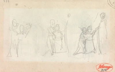 Trois études pour un portrait de femme avec deux enfants