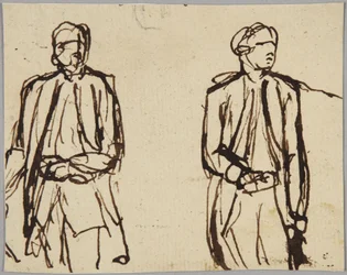 Deux figures masculines debout