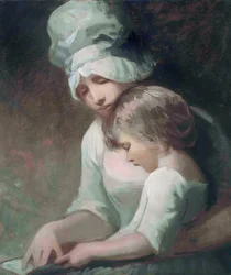 Une mère et son enfant lisant