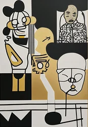 "Muted Witness", 2024 (acrylique sur toile)