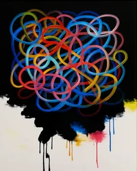 Harmonie enchevêtrée, 2025 (acrylique sur toile)