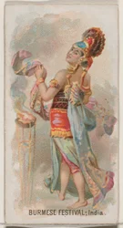 Festival birman, Inde, de la série Holidays N80 pour les cigarettes Duke, 1890