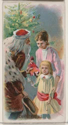 Noël, États-Unis, de la série Holidays N80 pour les cigarettes Duke, 1890