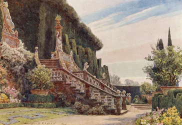 Jardins italiens : Le grand escalier, Villa Garzoni