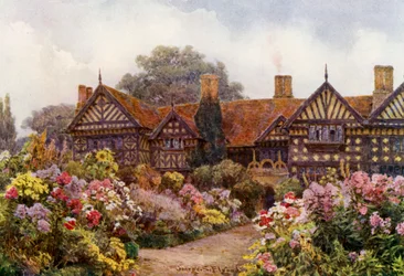 Speke Hall, Lancashire (lithographie couleur)