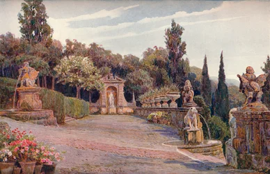 Terrasse supérieure, Villa Imperiale, Gênes, 1900