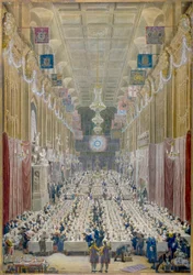 Vue du dîner du Lord Maire au Guildhall, Londres, 1828