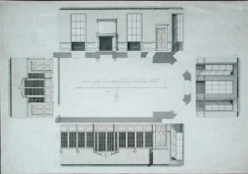 Section de la bibliothèque prévue à Cobham Hall, Kent