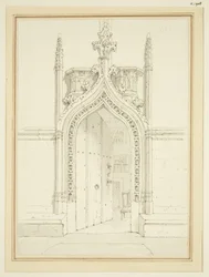 Porte de la Salle de la Sacristie de St Mary Redcliffe, vers 1812