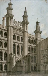Vue sud-ouest de la façade du Guildhall, Londres, 1810