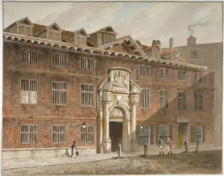 Façade ouest de Blackwell Hall, King Street, City of London, 1811
