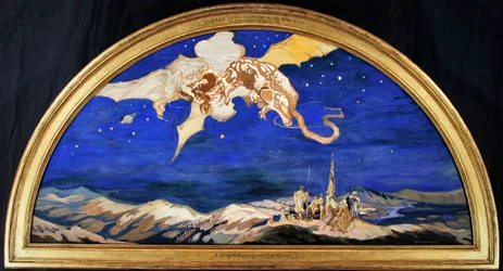 Le Dragon passant au-dessus des voyageurs