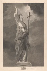 Fenêtre ouest de la chapelle, New College Oxford : Les vertus - Foi
