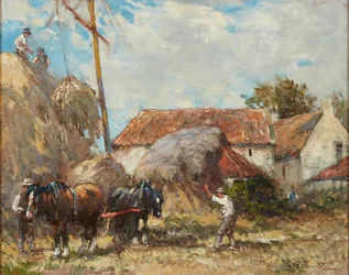 Travail avec la poulie à foin