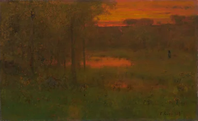 Paysage, coucher de soleil, 1887-89