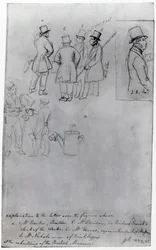 Constructeurs et géomètres à la reconstruction du British Museum, 1844