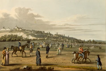 Revue des troupes anglaises à Montmartre par le duc de Wellington, 21 octobre 1815, gravée par M. Dubourg, 1817