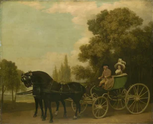 Un gentleman conduisant une dame dans un phaéton, 1787