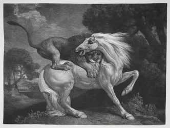 Un cheval attaqué par un lion, 1788