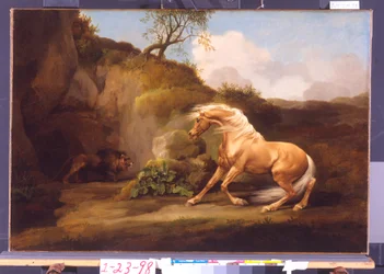 Un cheval effrayé par un lion, vers 1790-5