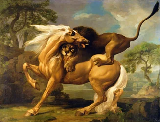 Un lion attaquant un cheval, vers 1762