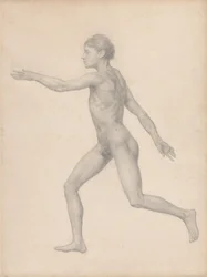 Figure humaine, vue latérale, non disséquée (étude terminée pour la table VIII)
