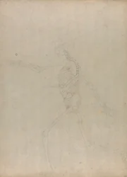 Squelette humain, vue latérale (Étude pour une figure clé d